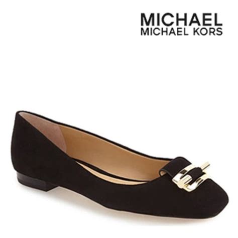 Michael Michael Kors Gloria Suede Ballet Flats In Black 